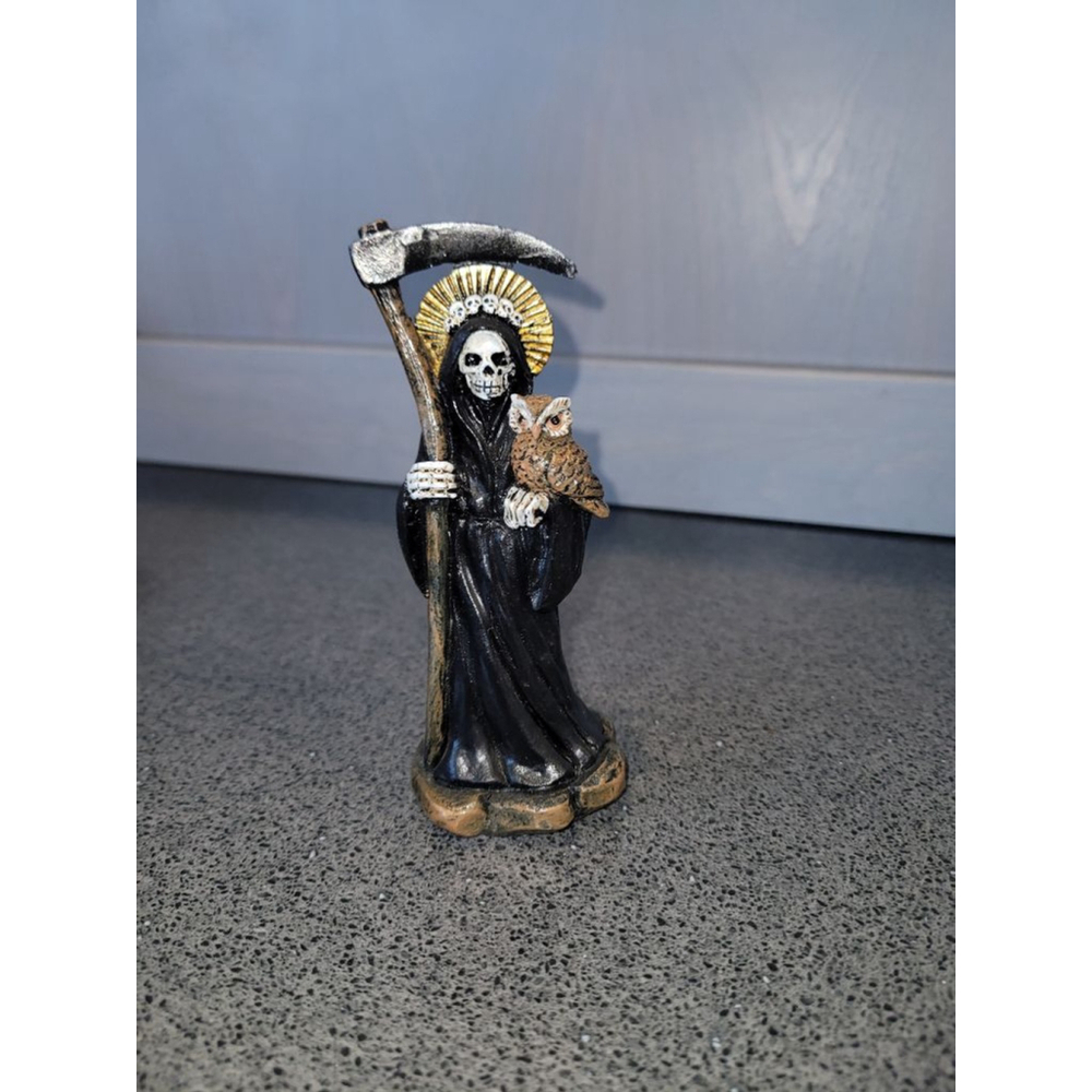 WORLD of WONDERS Black Gold Grim Reaper Owl Decor One Size
